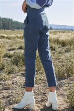 Slate Blue Corduroy High Waist Crop Pants