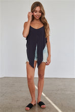 Washed Navy Wrap Waist Cami Top