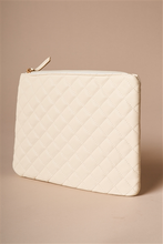 Ivory Quilted Rectangle Pouch Bag