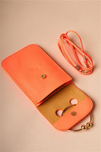 Neon Orange Python Ring Loop Crossbody Bag