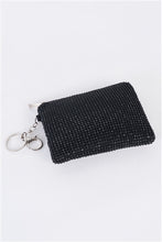 Black Rhinestone Detachable Keychain Hook Mini Bag