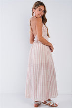 Resort Style Linen Maxi Dress with Leg Split Seam