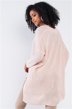 Pink V-Neck, Asymmetrical Sweater