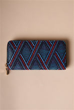 Blue Multi-colored Zipper Wallet