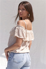 Embroidered Bohemian Relaxed Fit Off-The-Shoulder Cropped Top