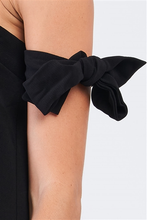 Black Bow Tie, T-Silhouette, Back-Tie Ribbon Dress