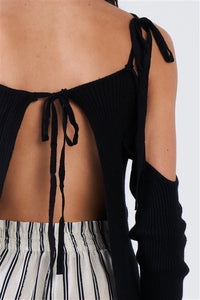 Off The Shoulder Open Back Sexy Sweater