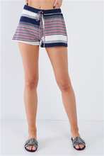 Navy Stripe Woven Shorts
