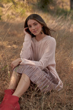 Pink V-Neck, Asymmetrical Sweater